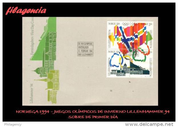 EUROPA. NORUEGA SPD-FDC. 1994. JUEGOS OLÍMPICOS DE INVIERNO EN LILLENHAMMER - FDC