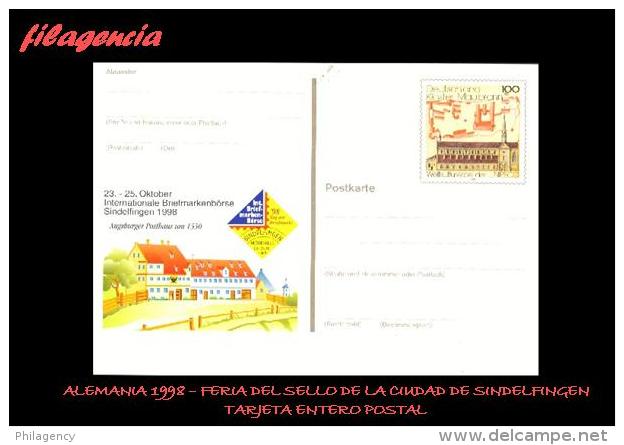 EUROPA. ALEMANIA. ENTEROS POSTALES. TARJETA ENTERO POSTAL 1998. FERIA DE INTERCAMBIO FILATÉLICO EN SINDELFINGEN - Illustrated Postcards - Mint