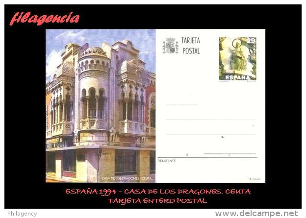 EUROPA. ESPAÑA. ENTEROS POSTALES. TARJETA ENTERO POSTAL 1994. TURISMO. CASA DE LOS DRAGONES. CEUTA - 1931-....