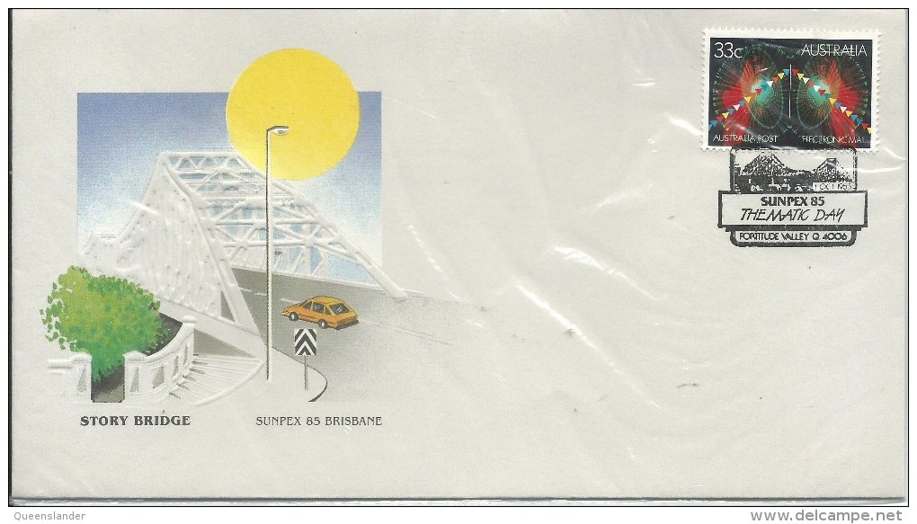 1985 Sunpex 85 Brisbane  Thematic Day 1st Oct 1985 Fortitude Valley Q 4006  Unaddressed Cover Value Buying - Bolli E Annullamenti