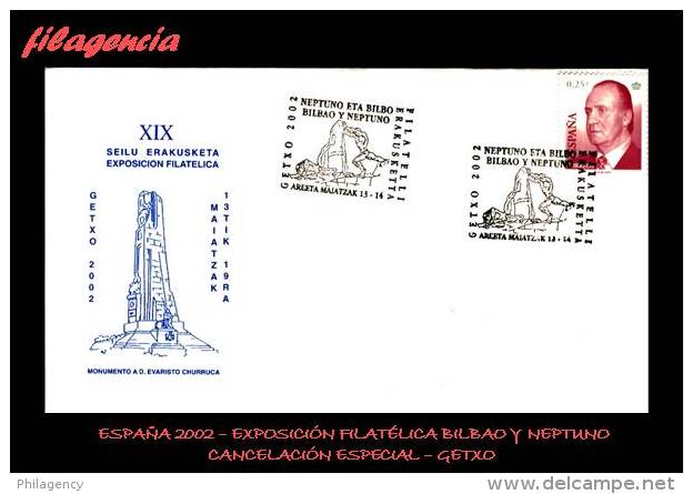 EUROPA. ESPAÑA. ENTEROS POSTALES. MATASELLO ESPECIAL 2002. EXPOSICIÓN FILATÉLICA BILBAO & NEPTUNO - 1931-....