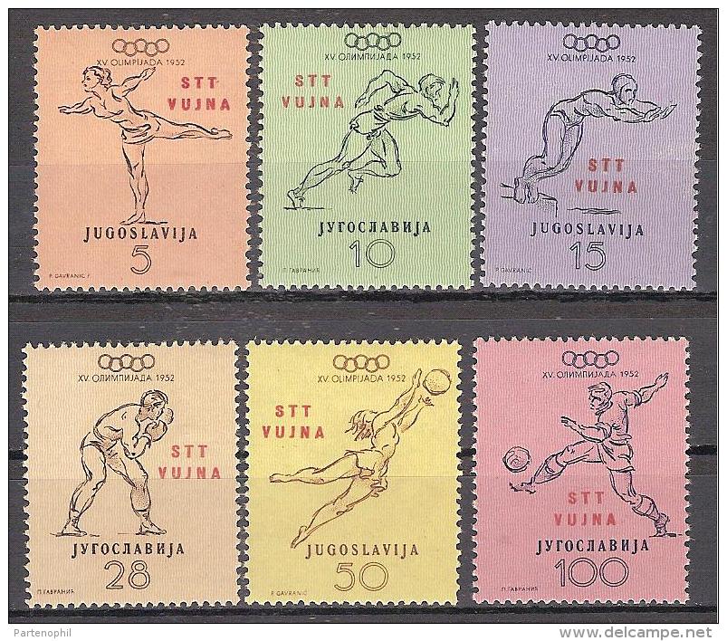 * TRIESTE ZONA B 1951 OLIMPIADI HELSINKI  MH 56/61 - Mint/hinged