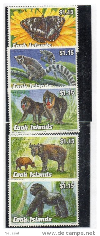Serie Nº 1077/81   Cook Island - Gorillas
