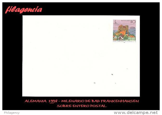 EUROPA. ALEMANIA. ENTEROS POSTALES. SOBRE ENTERO POSTAL 1998. MILENARIO DE BAD FRANKENHAUSEN. TIPO I - Enveloppes - Neuves