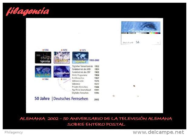 EUROPA. ALEMANIA. ENTEROS POSTALES. SOBRE ENTERO POSTAL 2002. 50 ANIVERSARIO DE LA TELEVISIÓN ALEMANA - Covers - Mint