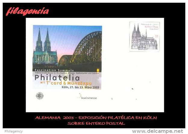 EUROPA. ALEMANIA. ENTEROS POSTALES. SOBRE ENTERO POSTAL 2003. FERIA FILATÉLICA & DE TARJETAS TELEFÓNICAS EN KÖLN - Enveloppes - Neuves