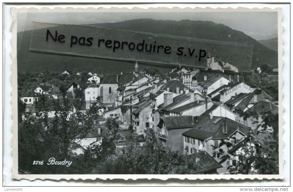 - 8716 - Boudry - Vue Générale, Neuchâtel, Splendide, Petit Format, Glacée, écrite, BE, Scans. - Boudry