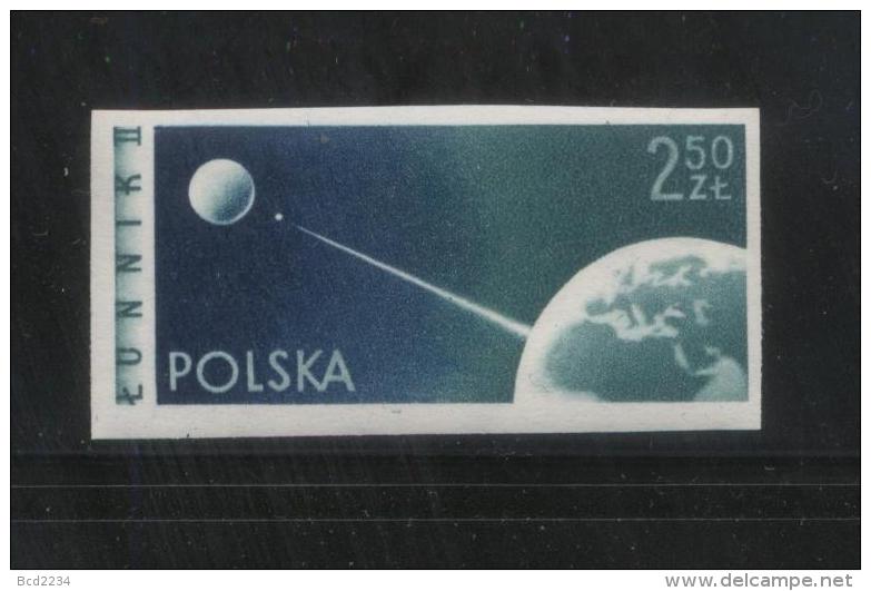 POLAND 1959 WATERMARK VARIETY W.III.2 2.50 ZL SPACE FLIGHTS DISCOVERING COSMOS IMPERF NHM Russia USSR Satellites - Variétés & Curiosités