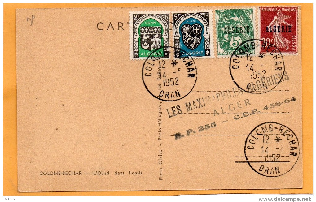 Algeria 1952 Postcard Mailed - Covers & Documents