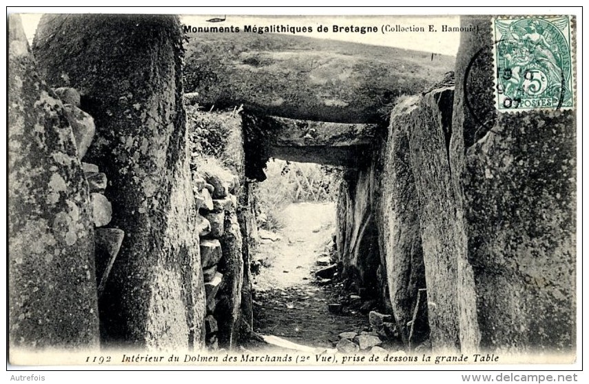 22 INTERIEUR DU DOLMEN DES MARCHANDS 2° VUE PRISE DE DESSOUS LA GRANDE TABLE - Other & Unclassified