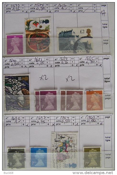 GRANDE-BRETAGNE UNITED KINGDOM Man Jersey lot 236 timbres (o)/** CV 207 € à < 8%