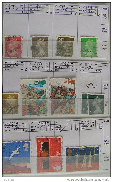 GRANDE-BRETAGNE UNITED KINGDOM Man Jersey lot 236 timbres (o)/** CV 207 € à < 8%