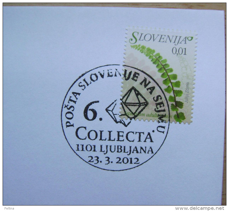 2012 SLOVENIA CANCELLATION ON COVER COLLECTORS SHOW MINERAL MINERALS - Minéraux