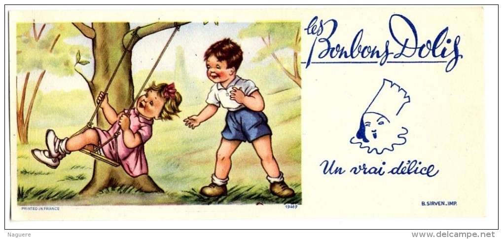 BUVARD  ENFANTS  ILLUSTRATION DANS LE GOUT DE GERMAINE BOURRET  -   BONBONS DOLYS - Bambini