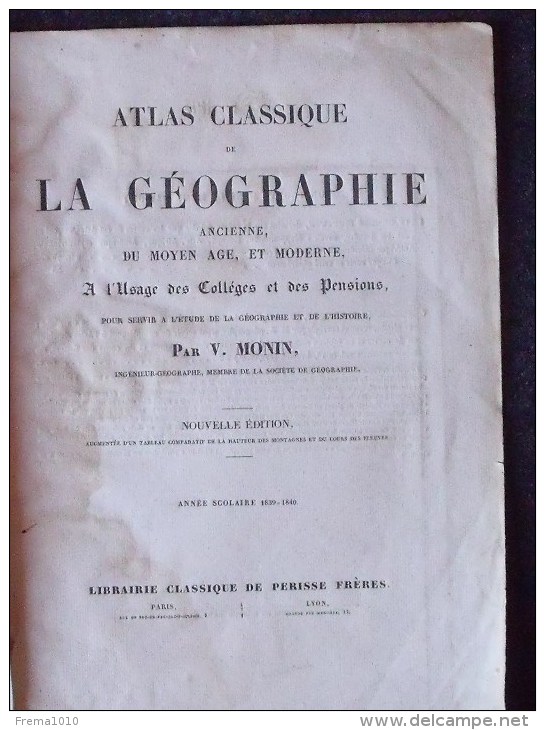 CARTE DE L´ESPAGNE ET DU PORTUGAL 1839: Extraite De L´Atlas De La Géographie Ancienne Dressée Par MONIN - Cartes Marines