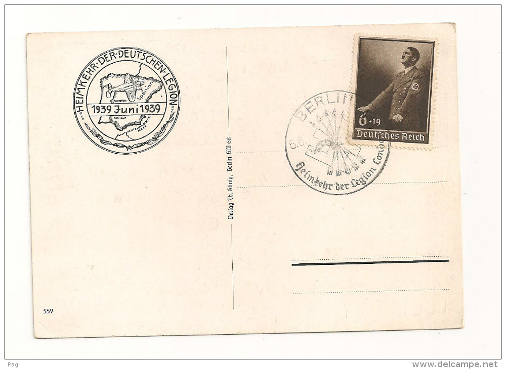 AK " Deutschen Legion Condor " With Special Cancelations 1939 - Lettres & Documents