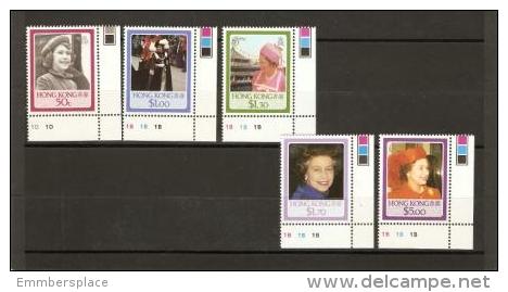 HONG KONG - 1986 QUEEN ELIZABETH 60th BRTHDAY SET OF 5 MNH **  SG 512-6  Sc 465-9 - Ungebraucht