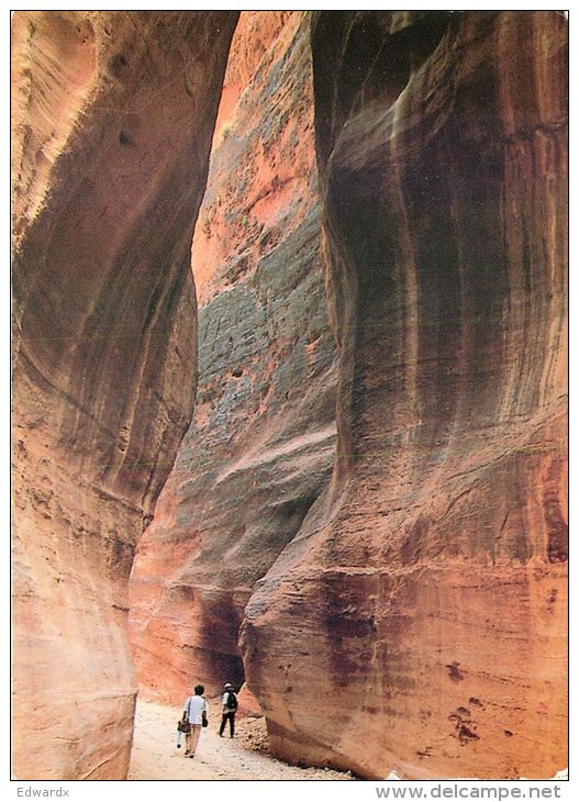 Petra, Jordan Postcard Used Posted To UK 1992 Gb Stamp - Jordan