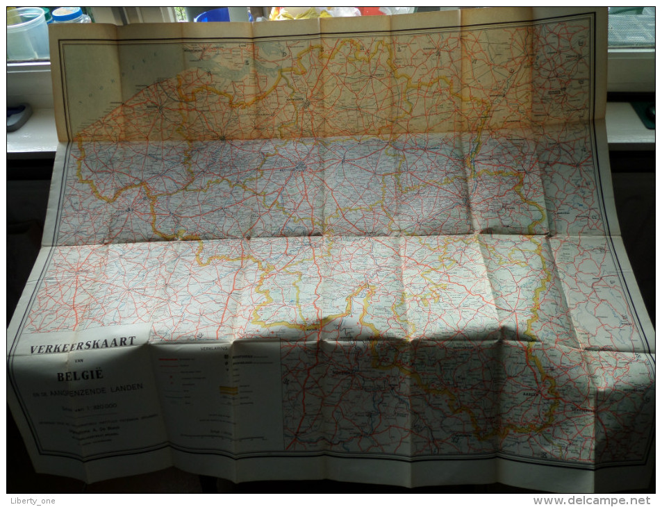 Verkeerskaart Belgie Get. Cartografisch Instituut PATESSON Brussel - 1/320.000 ( Oudere 2de Hands Kaart ) ! - Europe