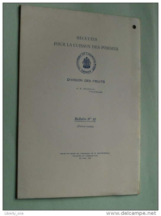 Pommes Cultivées Au Canada ( Div. Fruits ) Bulletin N° 35 Ed. Revisée / Min. Agriculture ( Zie Foto Voor Details ) ! - Advertising