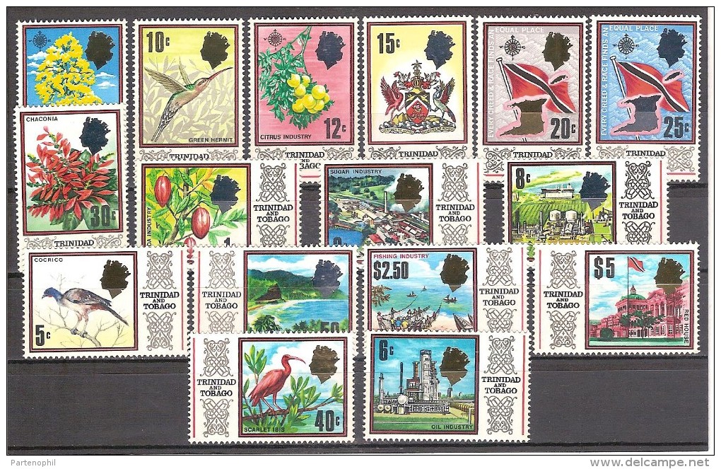 ** 1969 TRINIDAD & TOBAGO DEF. SET ELISABETTA II YVERT 231/246 MNH - Trinidad & Tobago (1962-...)