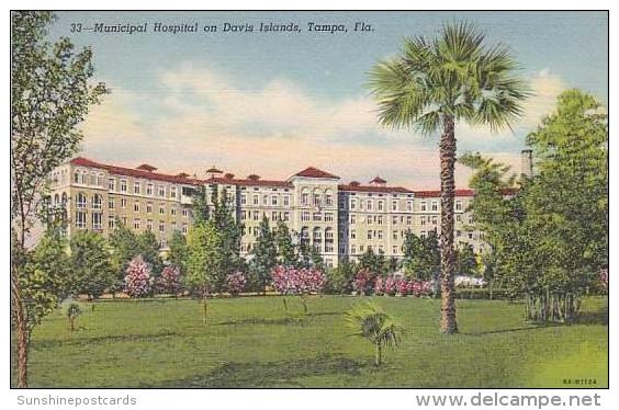 Florida Tampa Municipal Hospital On Davis Islands Curteich - Tampa