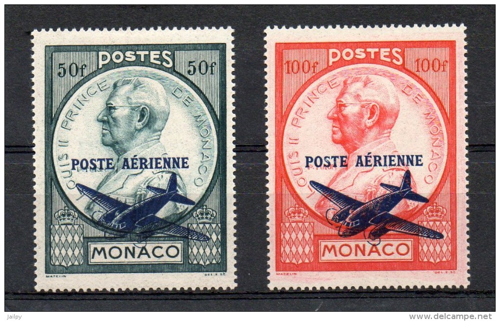 MONACO   2 Timbres 50 F Et 100 F  Année 1946    ( Neufs  Avec Charnière) - Poste Aérienne