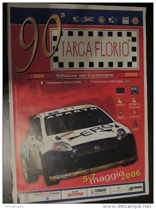 MANIFESTO ORIGINALE 70x100 90 TARGA FLORIO EDIZIONE DEL CENTENARIO FIAT ABARTH ERG B3 - Automobile - F1