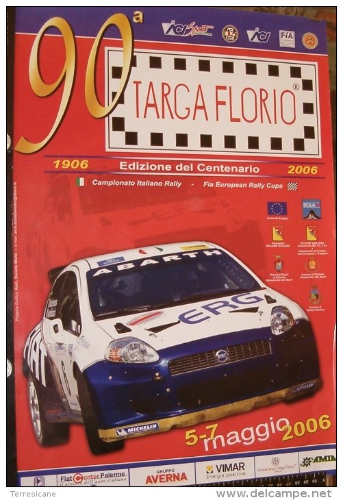 MANIFESTO ORIGINALE 70x100 90 TARGA FLORIO EDIZIONE DEL CENTENARIO FIAT ABARTH ERG B3 - Car Racing - F1