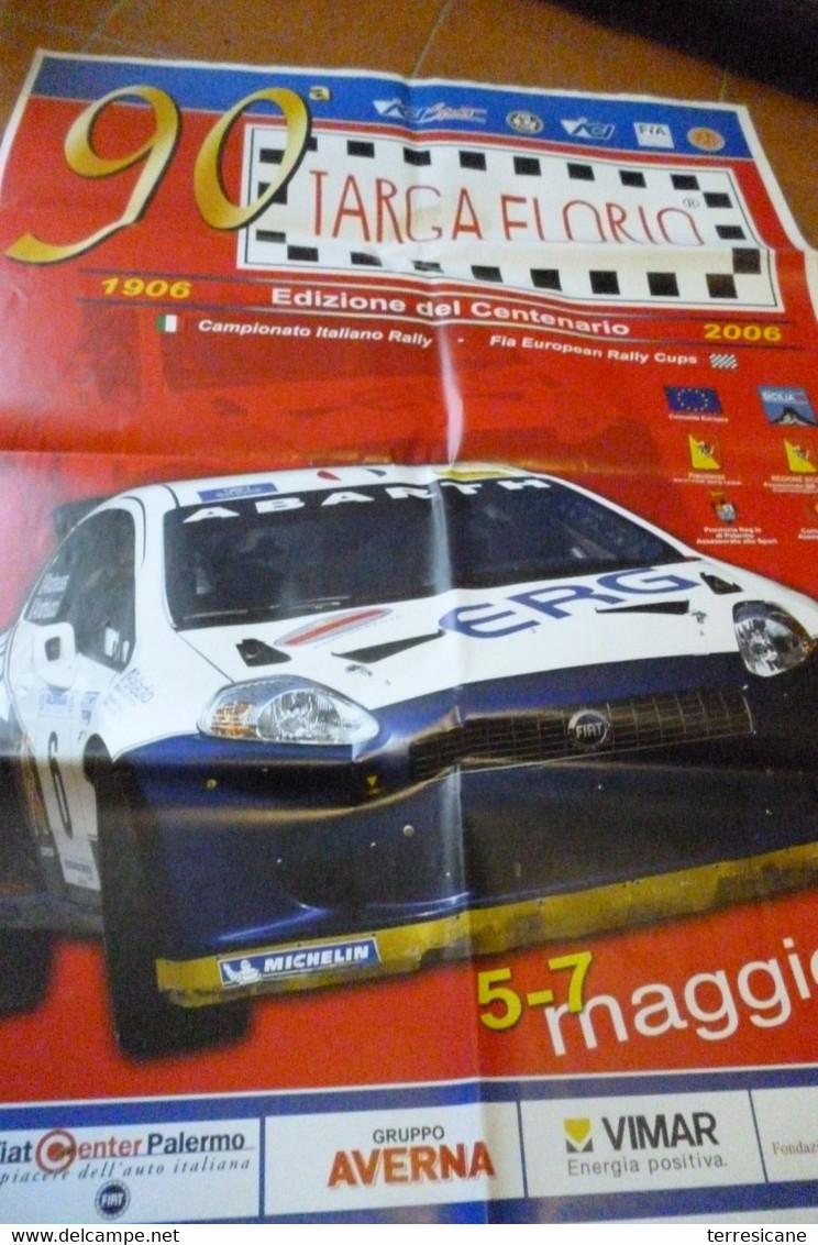 MANIFESTO ORIGINALE 70x100 90 TARGA FLORIO EDIZIONE DEL CENTENARIO FIAT ABARTH ERG B3 - Automobilismo - F1