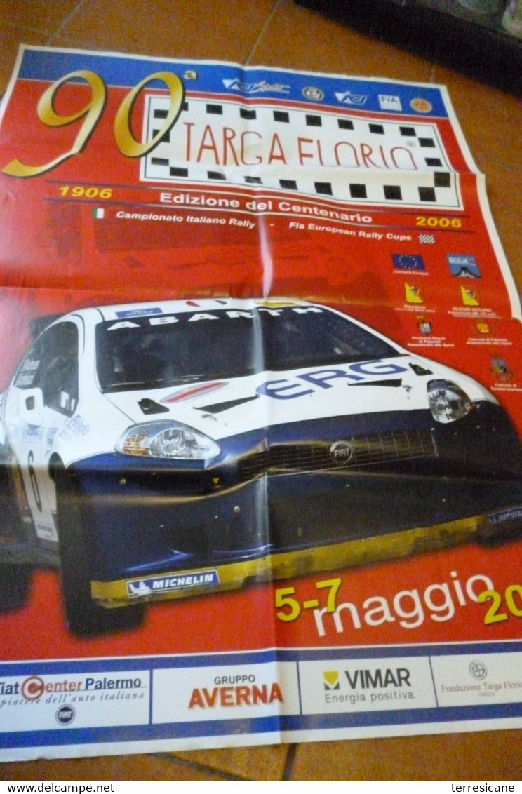 MANIFESTO ORIGINALE 70x100 90 TARGA FLORIO EDIZIONE DEL CENTENARIO FIAT ABARTH ERG B3 - Automovilismo - F1