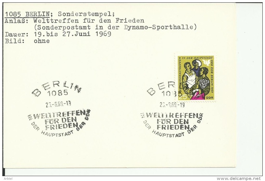 ALEMANIA DDR BERLIN WELTTREFFEN FUR DEN FRIEDEN - Other & Unclassified