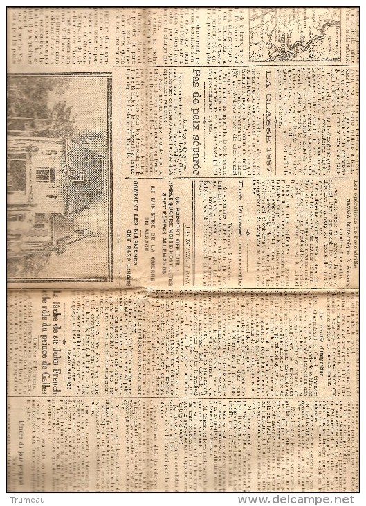 LE PETIT PARISIEN " CE QUI RESTE DE LA MAISON DE POINCARE A SAMPIGNY  ..  "  1914  JOURNAL COMPLET - Le Petit Parisien