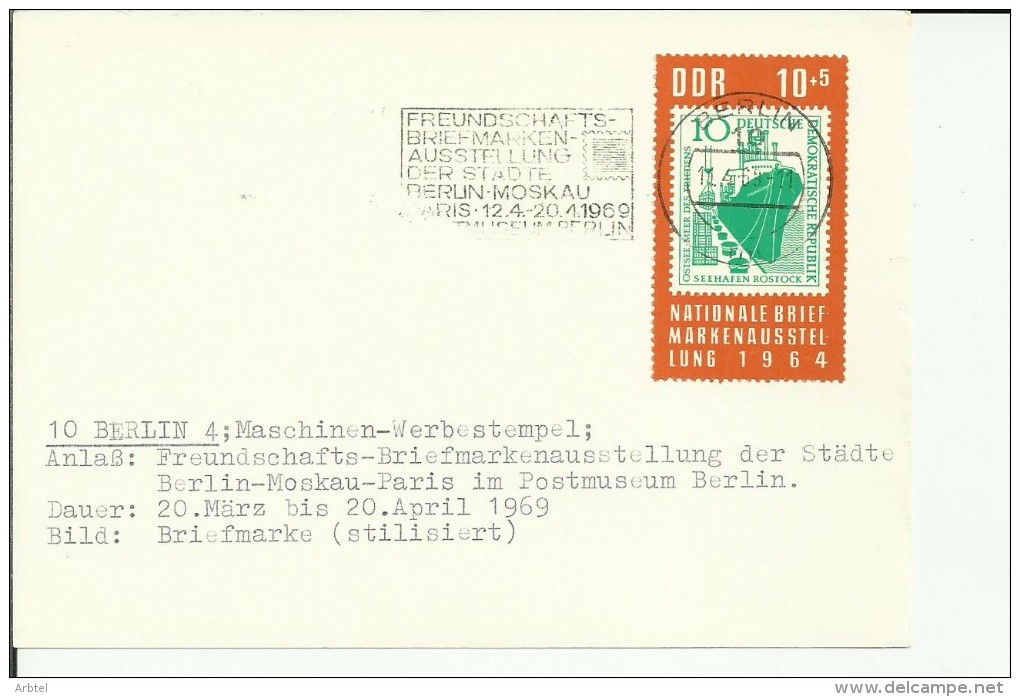 ALEMANIA DDR BERLIN EXPO FILATELICA SELLOSOBRE SELLO - Other & Unclassified