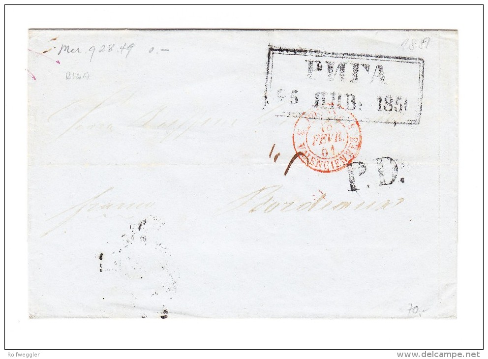 Russland - 1851 VORPHILA BRIEF Aus RIGA Nach Bordeaux - ...-1857 Vorphilatelie