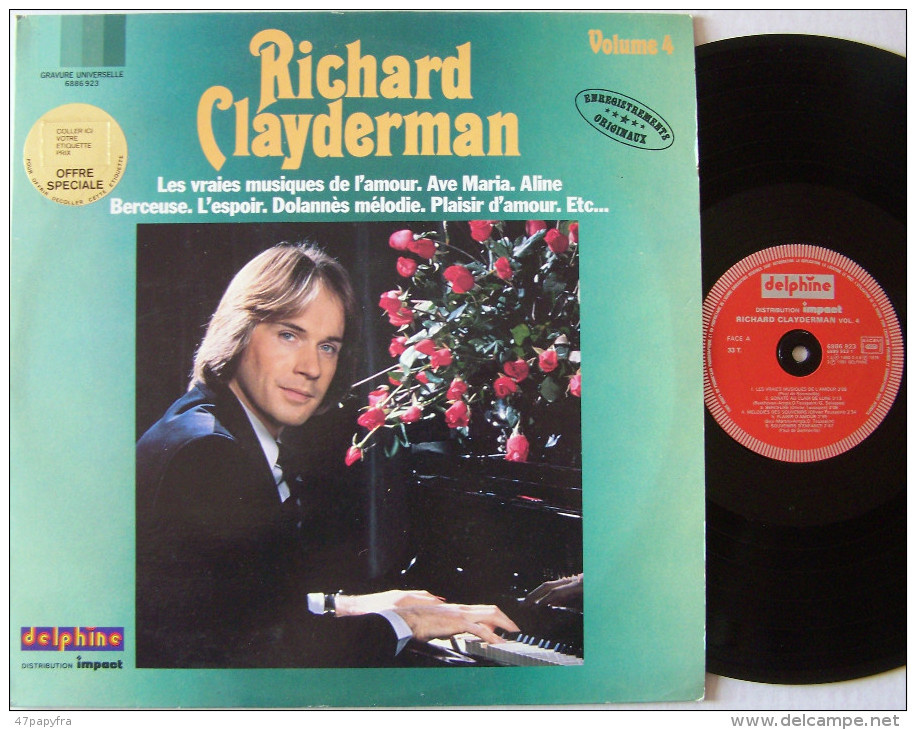 Richard CLAYDERMAN CHRISTOPHE LP Label Delphine Vol 2 Aline EX / MINT - Instrumental