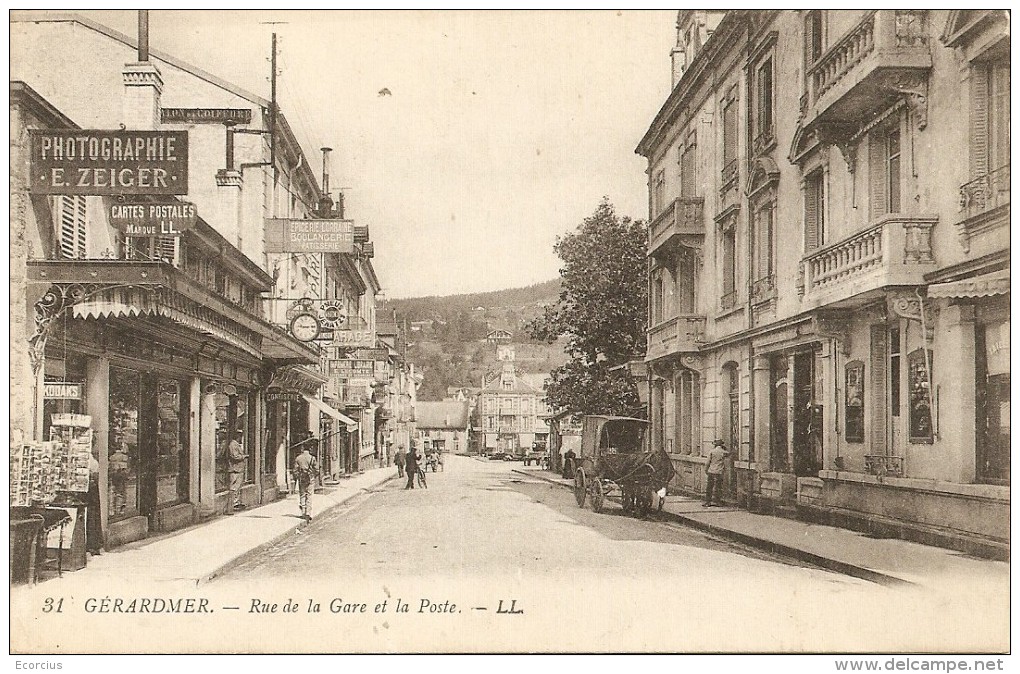 CPA - 88 - GERARDMER - LA RUE DE LA GARE ET LA POSTE - Gerardmer