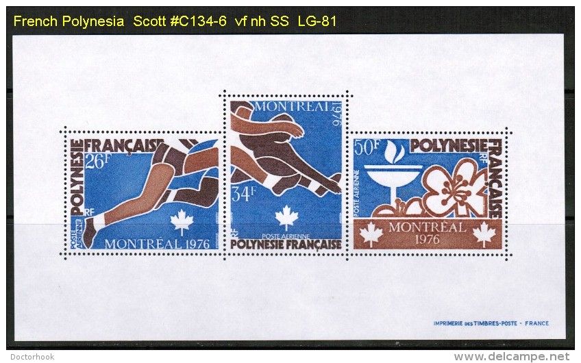 FRENCH POLYNESIA    Scott  # C 134-6a**  VF MINT NH  SHEET Of 3 - Unused Stamps