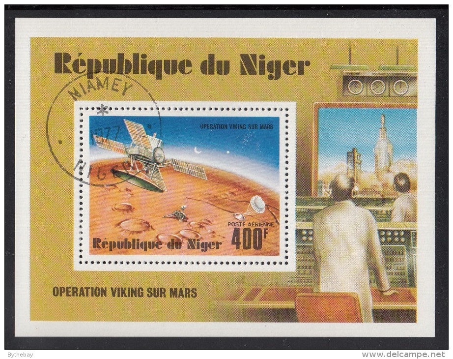 Niger Used Scott #C286 Souvenir Sheet 400fr Viking Orbiter In Flight - Viking Mission To Mars - Niger (1960-...)