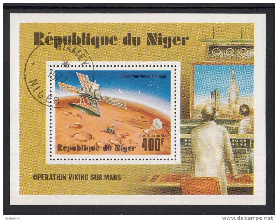 Niger Used Scott #C286 Souvenir Sheet 400fr Viking Orbiter In Flight - Viking Mission To Mars - USA