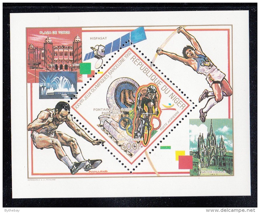 Niger MNH Scott #818F Souvenir Sheet 600fr Cycling - 1992 Summer Olympics Barcelona - Niger (1960-...)