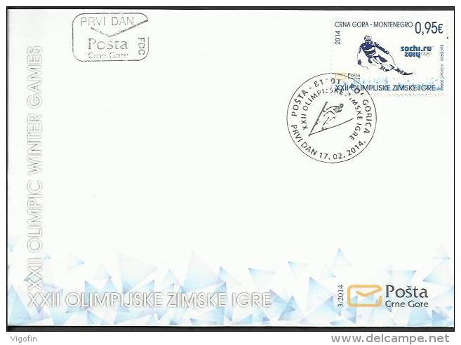 CG 2014-345 OLYMPIC GAMES SOCI, CRNA GORA MONTENEGRO, FDC - Montenegro