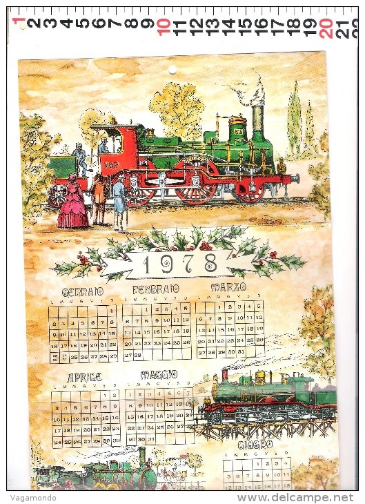 C 1 CALENDARIO PIEGHEVOLE TRENO - Formato Grande : 1971-80