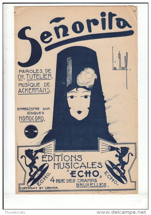 SENORITA TUTELIER HOMOCORD ECHO CREMER ** ANCIEN PARTITION ** VINTAGE MUSIC SHEET ** OUDE PARTITUUR - Partitions Musicales Anciennes