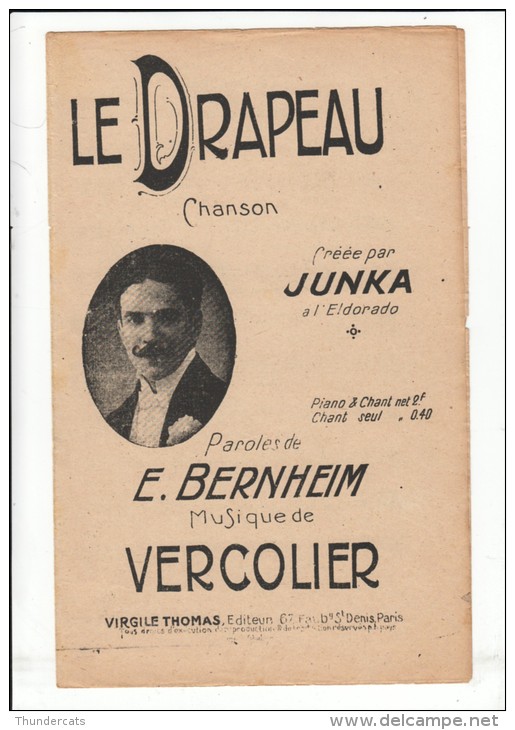 LE DRAPEAU JUNKA BERNHEIM VERCOLIER VIRGILE THOMAS  ** VINTAGE MUSIC SHEET ** OUDE PARTITUUR - Partituras