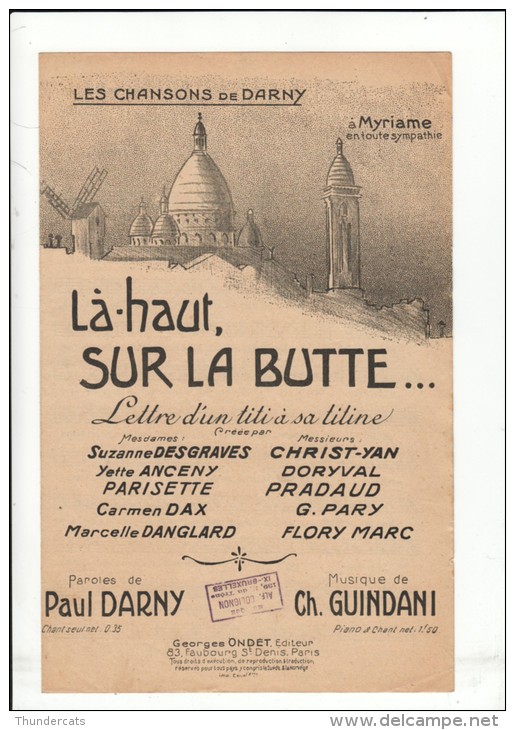 DARNY MYRIAME PAUL DARNY GUINDANI ONDET   ** VINTAGE MUSIC SHEET ** OUDE PARTITUUR - Partituras