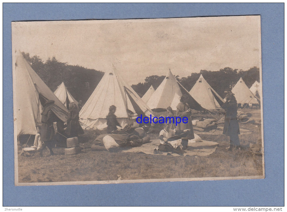 CPA Photo - BLAGDON - Girls Of GLB Near Their Tents - " Girls Life Brigade " Of Newcastle - Scoutisme Scout - 1921 - Autres & Non Classés