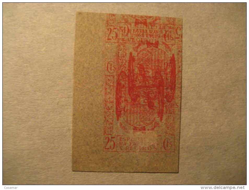 FACTURAS Y RECIBOS Imperforated PRINTING ERROR Poliza Tasa Fiscal Tax Due Revenue Poster Stamp Label Vi&ntilde;eta SPAIN - Servizi