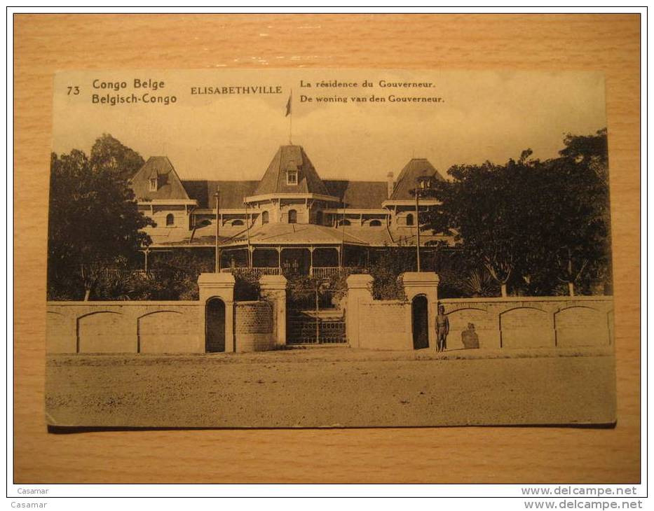 CONGO BELGE 15c Palm Stationery Elisabethville Residence Gouverneur Post Card To Belgium BELGIAN Belgisch Kongo Africa - Entiers Postaux