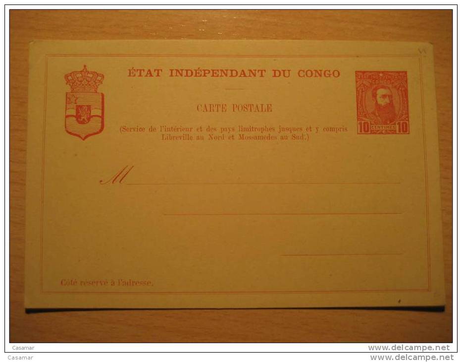 Etat Independant 10c Libreville Mossamedes Postal Stationery Card BELGIAN CONGO Belgium Africa - Entiers Postaux